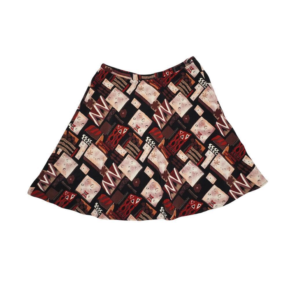 Vintage Casual Corner & Co Midi Skirt  Tribal Abstract Print  Made in USA - M